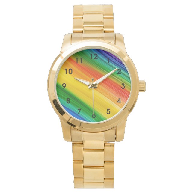 Montre Arc-en-ciel vibrant de couleurs (devant)