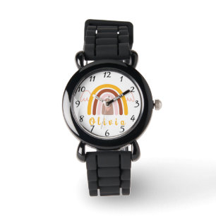 Montre Arc-en-ciel Whimsical Boho avec un nom personnalis
