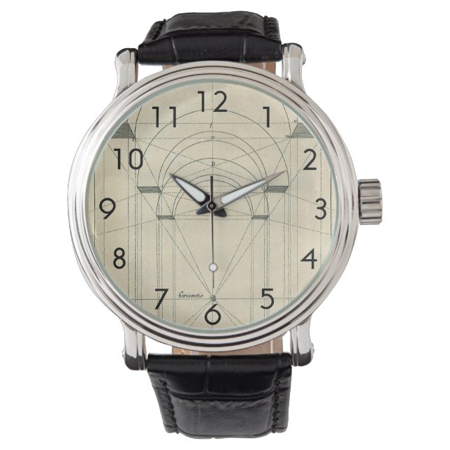 Montre Architecture vintage, perspective d'arche de la Re (devant)