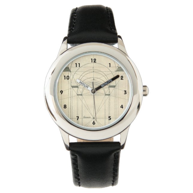 Montre Architecture vintage, perspective d'arche de la Re (devant)