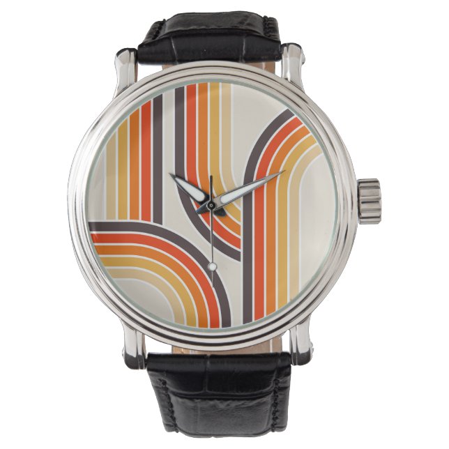 Montre Arcs et lignes rétro colorés (devant)