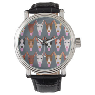 Montre Ardoise gris mou Podenco Dog visages