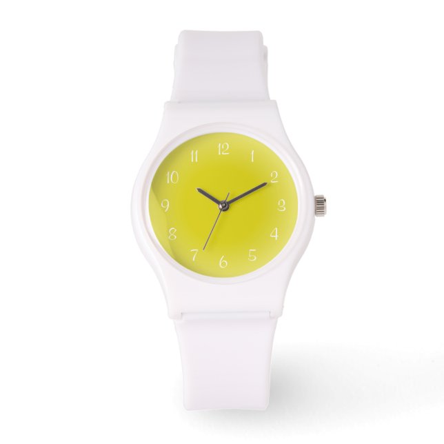 Montre Arêtes Misty Jaune Conception Dépoli Couleurs Douc (Recto)