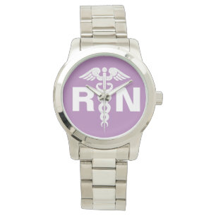 Montre Argent de pourpre de lavande de caducée