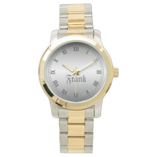 Montre Argent et or romain classique élégant