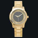 Montre Argent gris et métallique 50e anniversaire de mari<br><div class="desc">Image de texture gris argenté métallique avec un arrière - plan gris foncé, texte personnalisable pour le 50e anniversaire du mariage. Des images de diamants de coeur blanc et or comme un accent design. Un cadeau parfait pour célébrer l'anniversaire du mariage d'or d'un couple.</div>