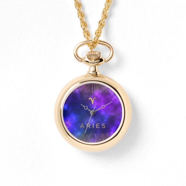 Montre Aries Zodiac Custom Gold Wrap-Around Watch (Recto)