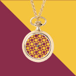 Montre Arizona US State Maroon and Gold Pattern<br><div class="desc">Are you a fan of Arizona?  Show your Arizona pride with this fun watch necklace.</div>