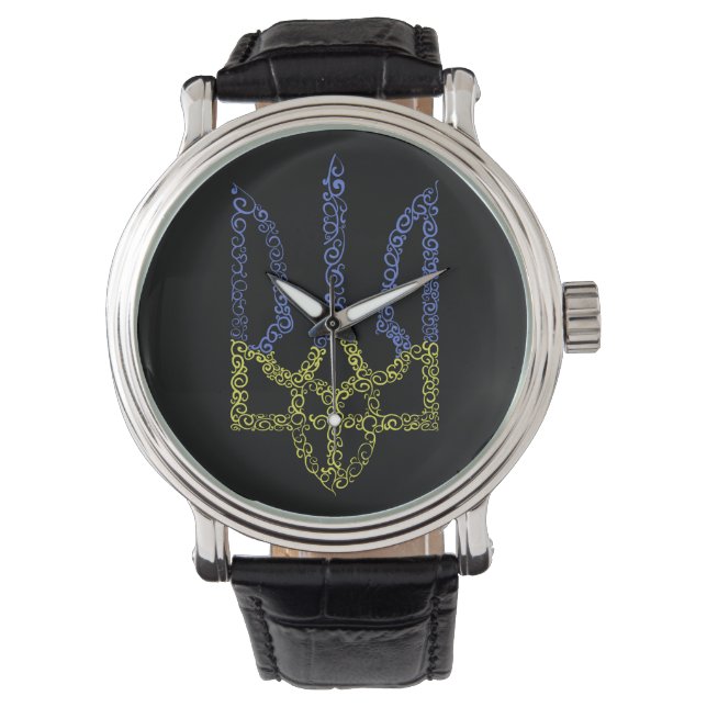 Montre Armoiries de l'Ukraine trident motif de la spirale (devant)