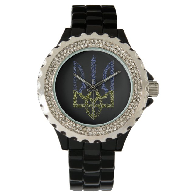 Montre Armoiries de l'Ukraine trident motif de la spirale (devant)