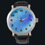 Montre Arrière - plan Abstrait de l'espace extra-atmosphé<br><div class="desc">Une montre avec une image arrière - plan cool d'un design d'aquarelle cosmique. Le bleu,  le rose et le violet mélangent pour créer un motif abstrait en marbre.</div>