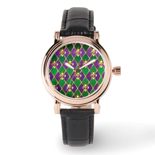 Montre Arrière - plan de bijoux Mardi Gras (Recto)