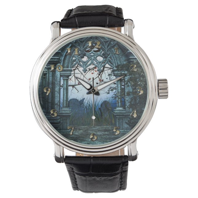 Montre Arrière - plan de cimetière sombre (devant)