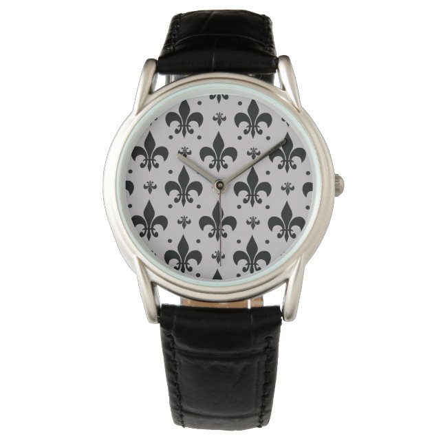 Montre Arrière - plan gris Fleur-de-lis Motif Design (devant)