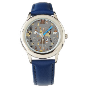 Montre arrière - plan gris motif