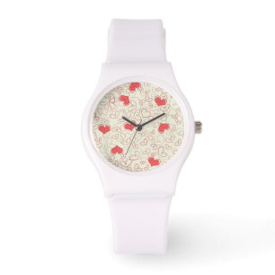 Montre Arrière - plan mignon de coeurs