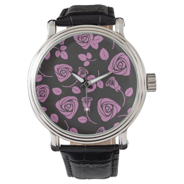 Montre Arrière - plan Rose floral (devant)