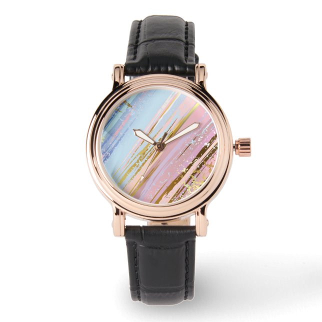 Montre Arrière - plan rose texturé (Recto)