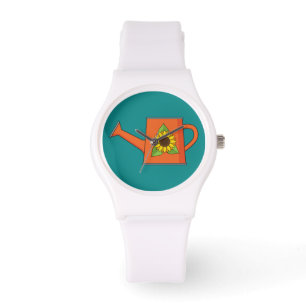 Montre Arrosage orange avec tournesol