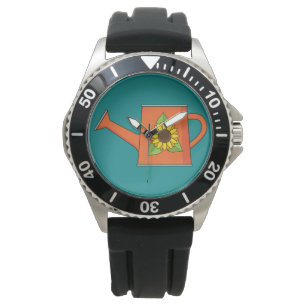 Montre Arrosage orange avec tournesol