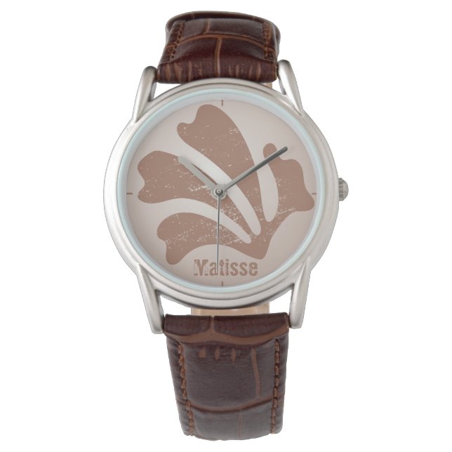 Montre Art abstrait algues brunes, varech (devant)