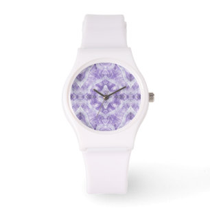 Montre Art abstrait aquarelle violet clair ombre