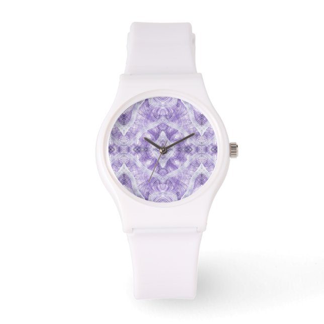 Montre Art abstrait aquarelle violet clair ombre (Recto)