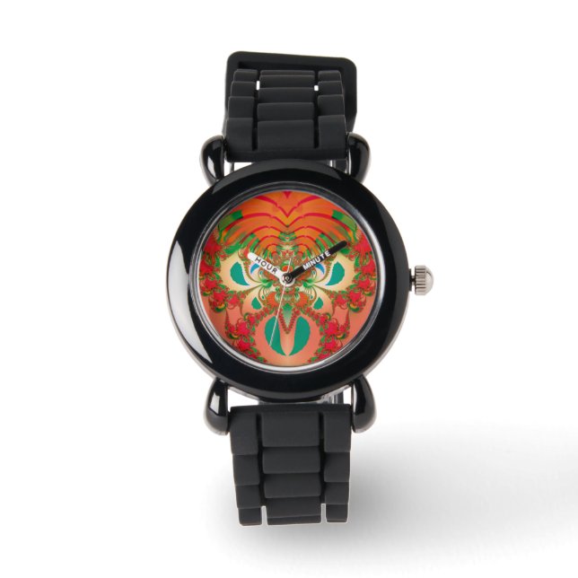 Montre Art abstrait Hibou Rouge (Recto)