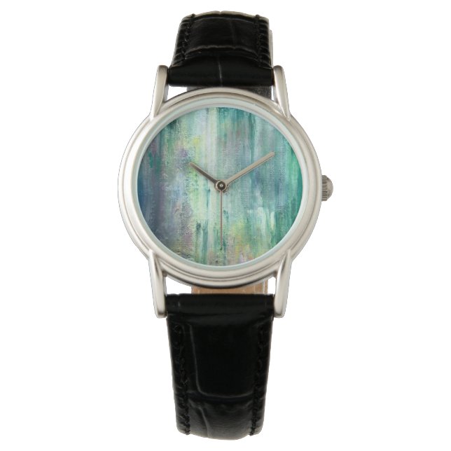 Montre Art abstrait peint à la main Mossy (devant)