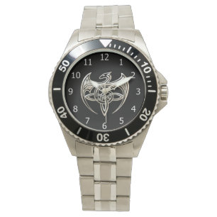Montre Art Célèbre De La Trine Du Dragon Argent Et Noir
