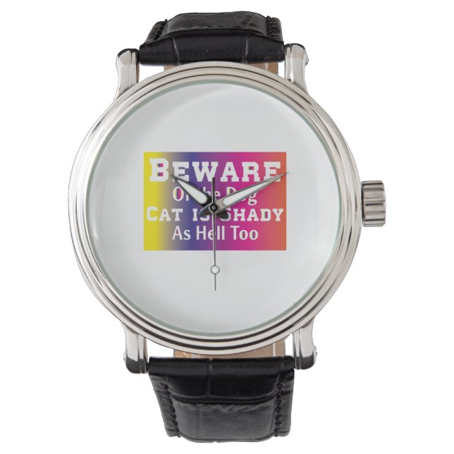 Montre Art Chat Méfiez-Vous Du Chien (devant)