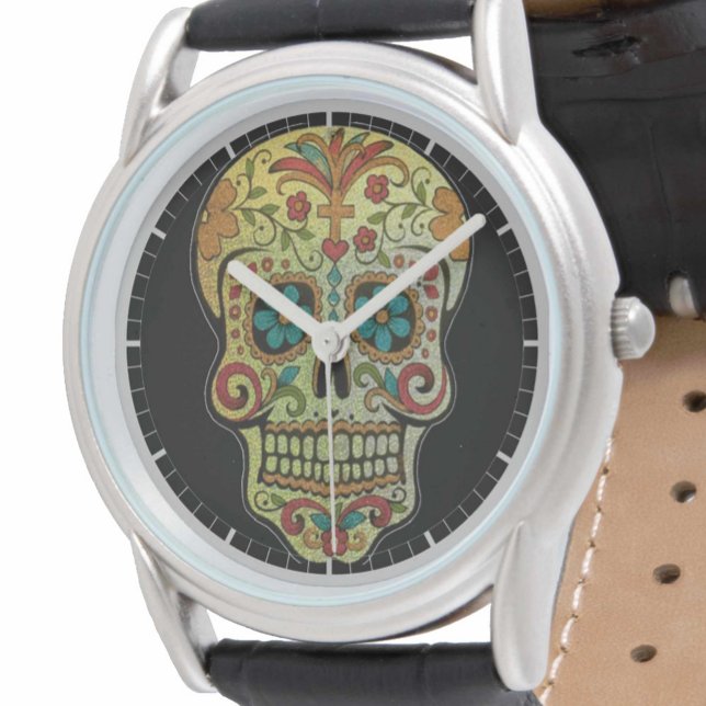 Montre Art de crâne en sucre sur un  (Créateur téléchargé)