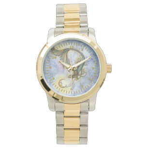 Montre Art de fantaisie de la sirène lune