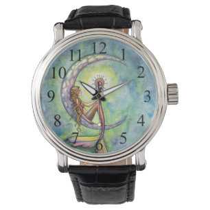 Montre Art de fantaisie de la sirène lune