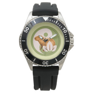 Montre Art de la nature paisible du capybara Zen Yin Yang