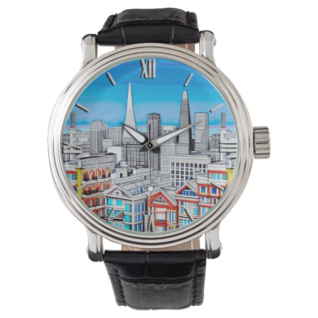 Montre Art de l'affiche de San Francisco Skyline (devant)