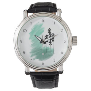 Montre art de l'arbre vert scandinave simple moderne ment