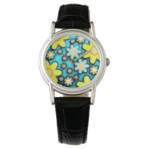 Montre Art de l'énergie jaune et bleu