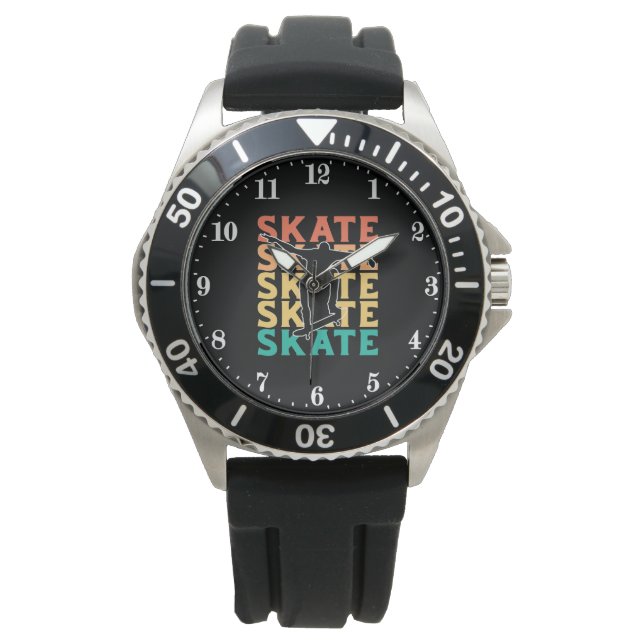 Montre Art de mot de planche à roulettes cool (devant)