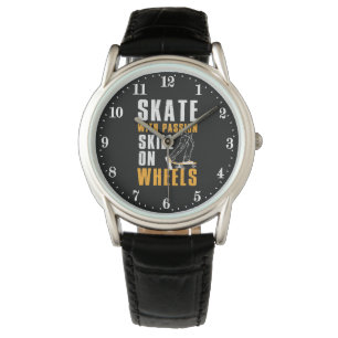 Montre Art de mot de planche à roulettes cool 