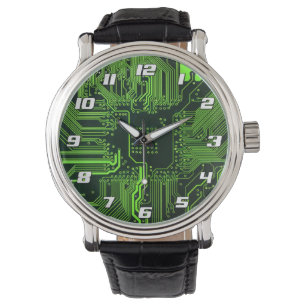 Montre Art de motif de piste de carte de circuit imprimé
