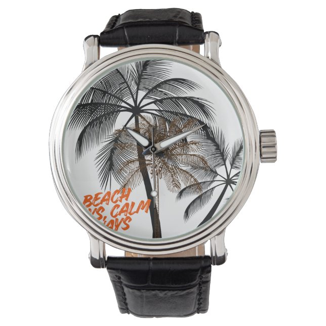 Montre Art de motivation avec palmier – Entièrement perso (devant)