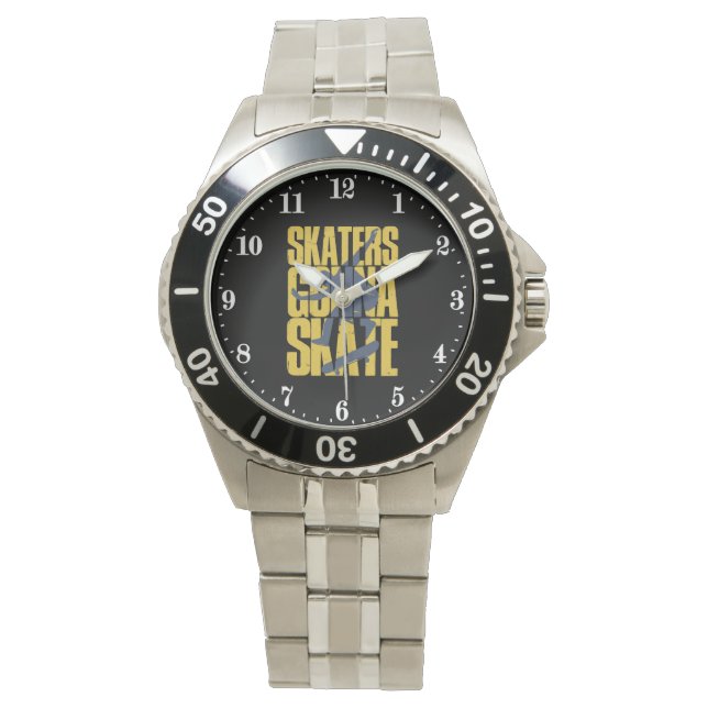 Montre Art de mots de skateboarders cool  (devant)