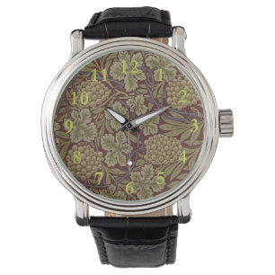 Montre Art de vigne rouge vert William Morris