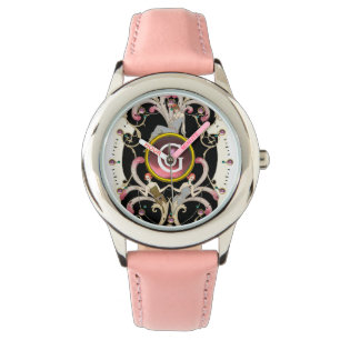 MONTRE ART DÉCO BEAUTÉ MODE ROSE ROSE MONOGRAMME EN PIERR