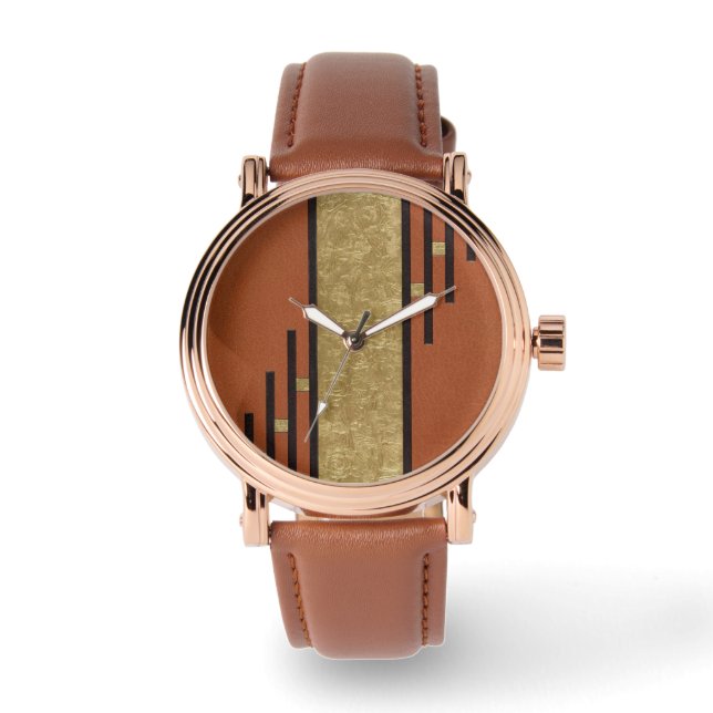 Montre Art Déco en or et beige (Recto)