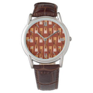 Montre Art Déco Géométrique métallique - Cuivre et rouill
