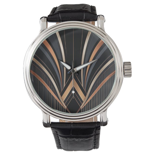 Montre Art Deco Metallic Geometric Elegance (devant)