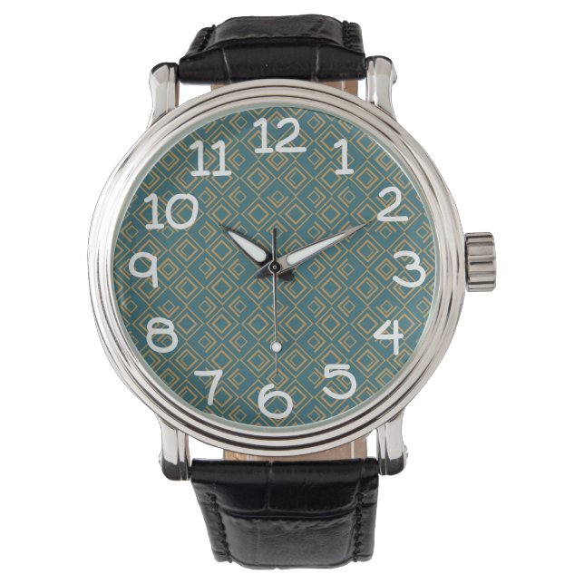 Montre Art déco turquoise (devant)