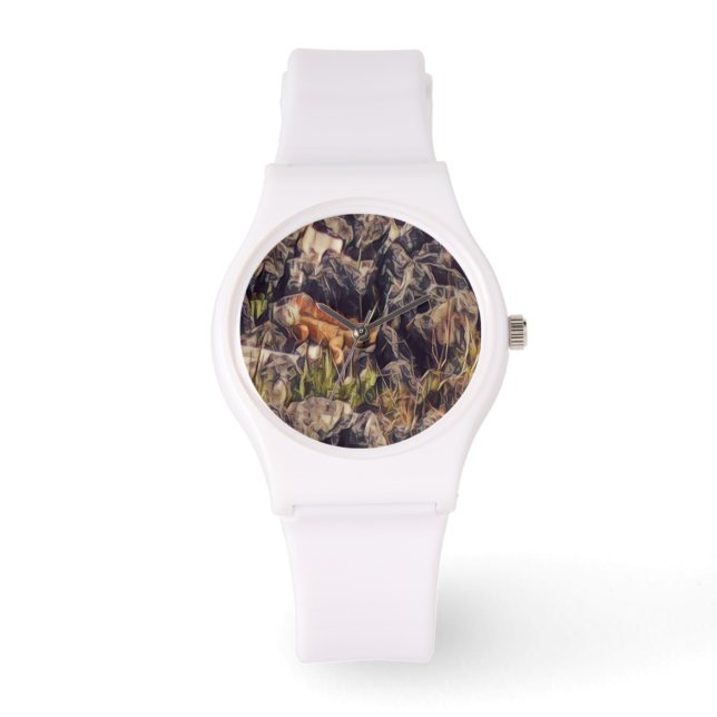 Montre Art du guana orange (Recto)